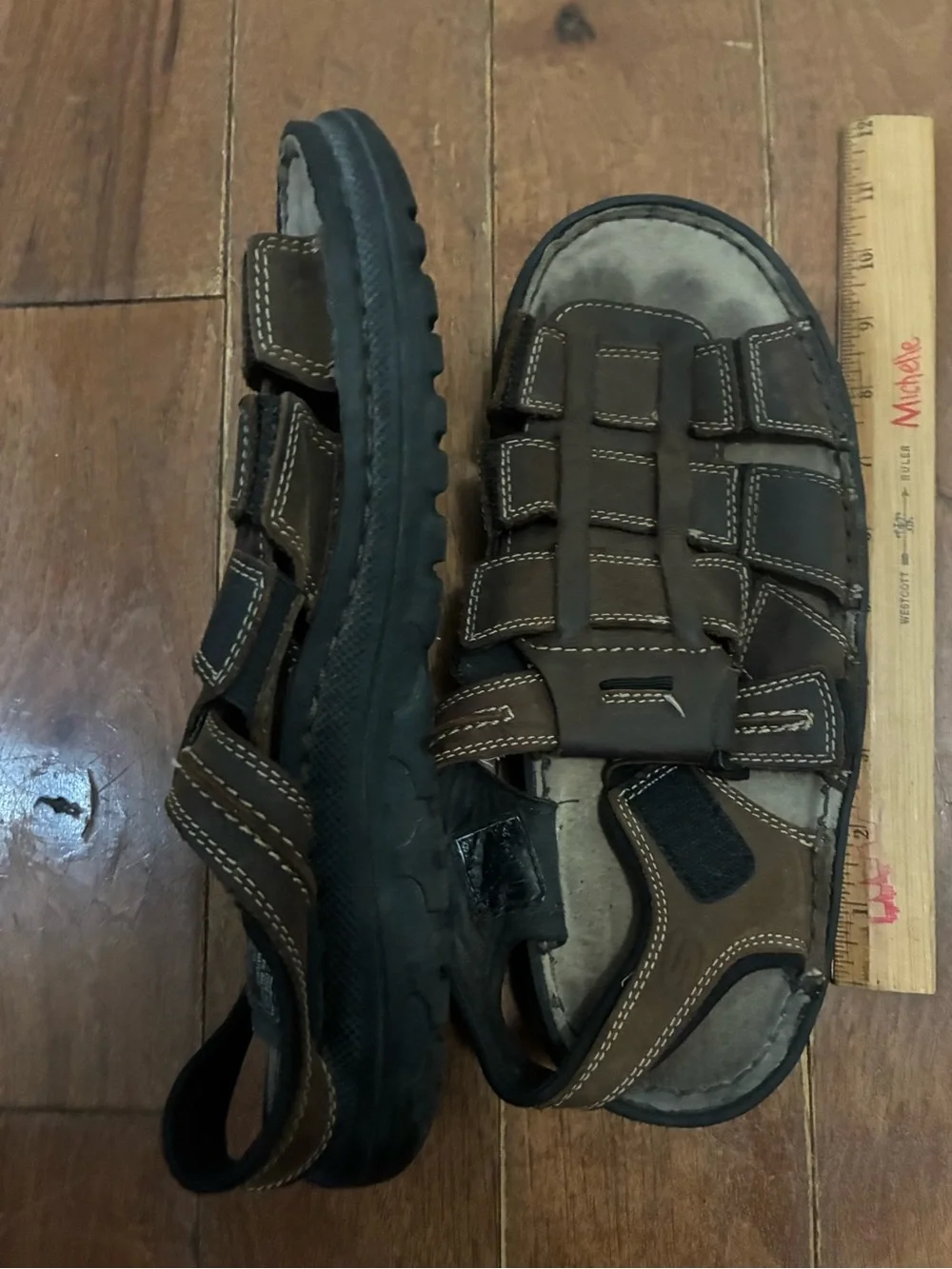 US Size 10 Men's Skechers Brown Leather Outdoor Sandals